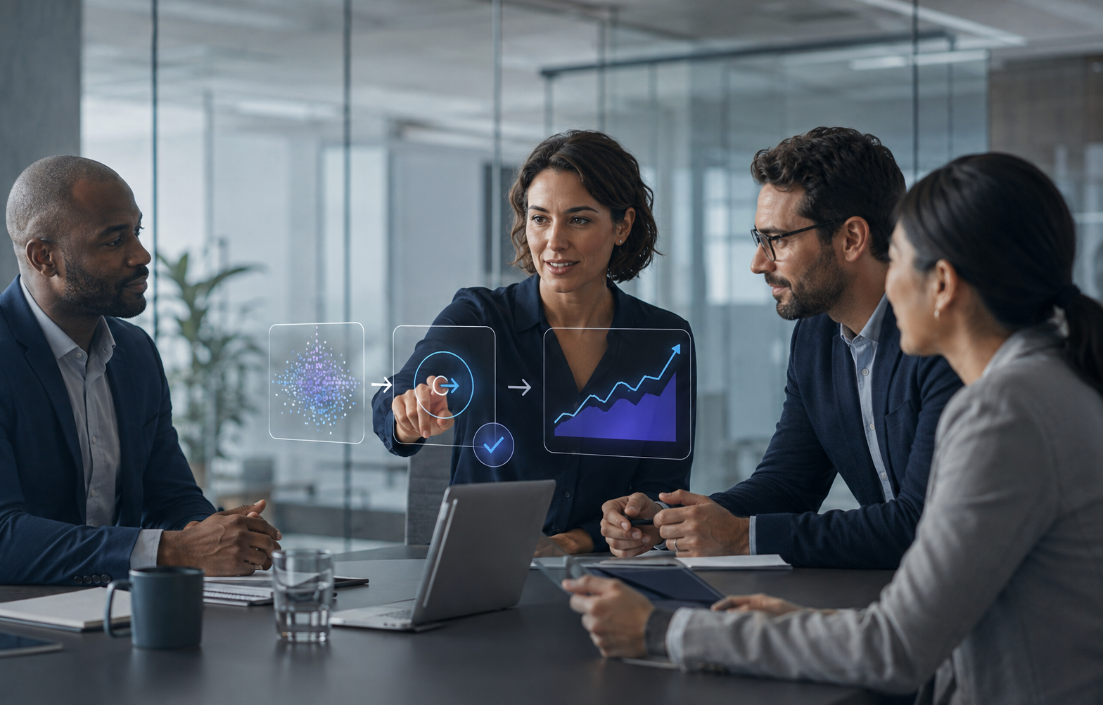 Business leaders turning analysis into a decision