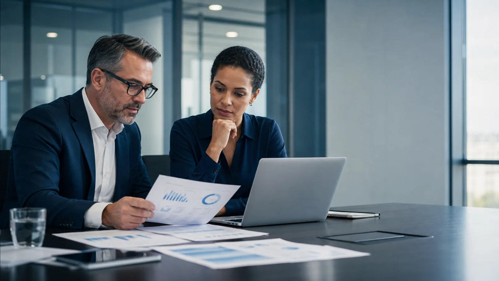 Finance and analytics professionals reviewing the evidence behind a financial result
