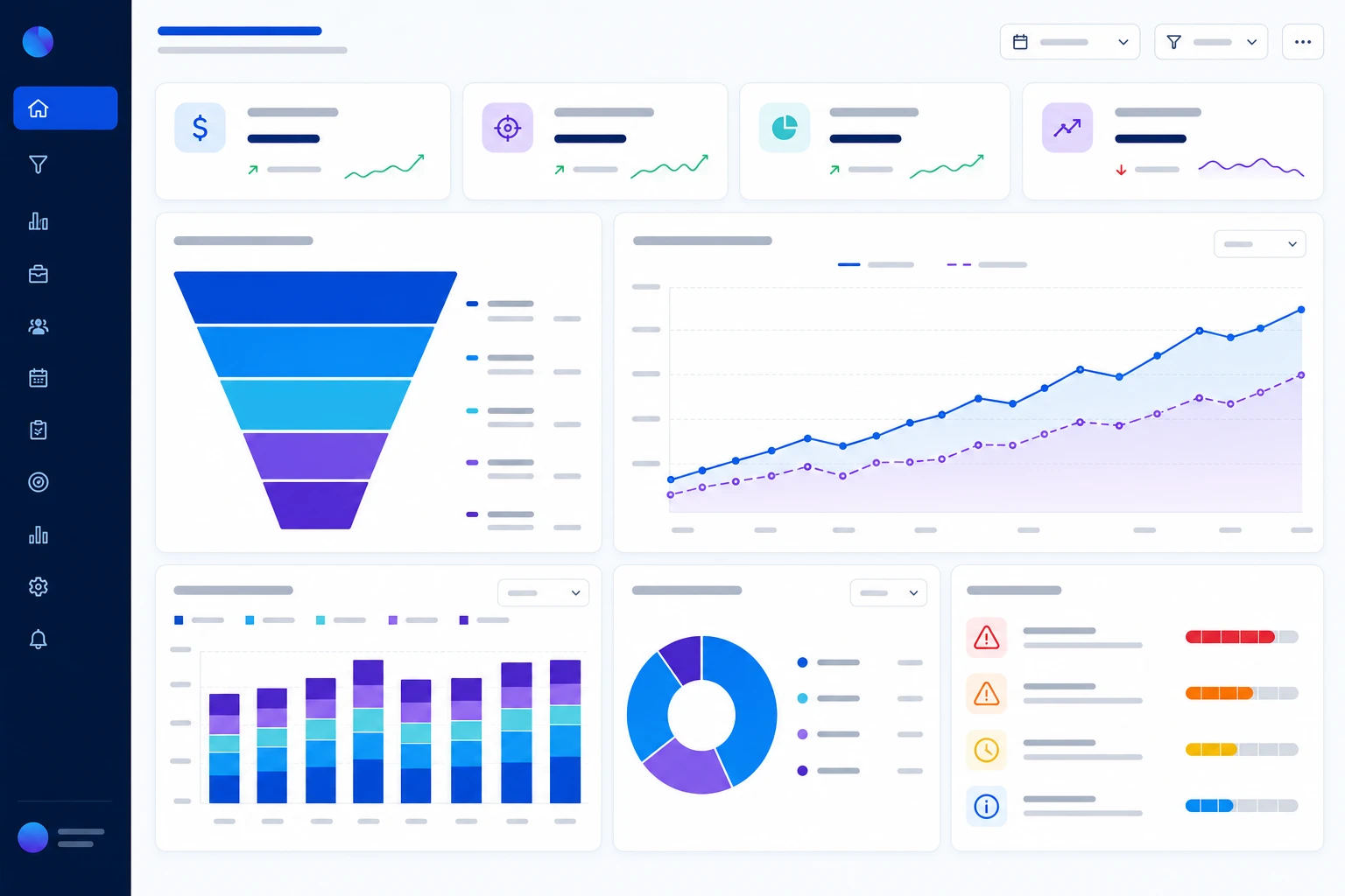 Sales pipeline and forecast analytics dashboard
